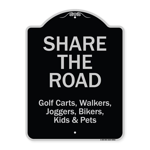 Signmission Designer Series Sign-Share The Road, Black & Silver Heavy-Gauge Aluminum, 24" x 18", BS-1824-9892 A-DES-BS-1824-9892 - main